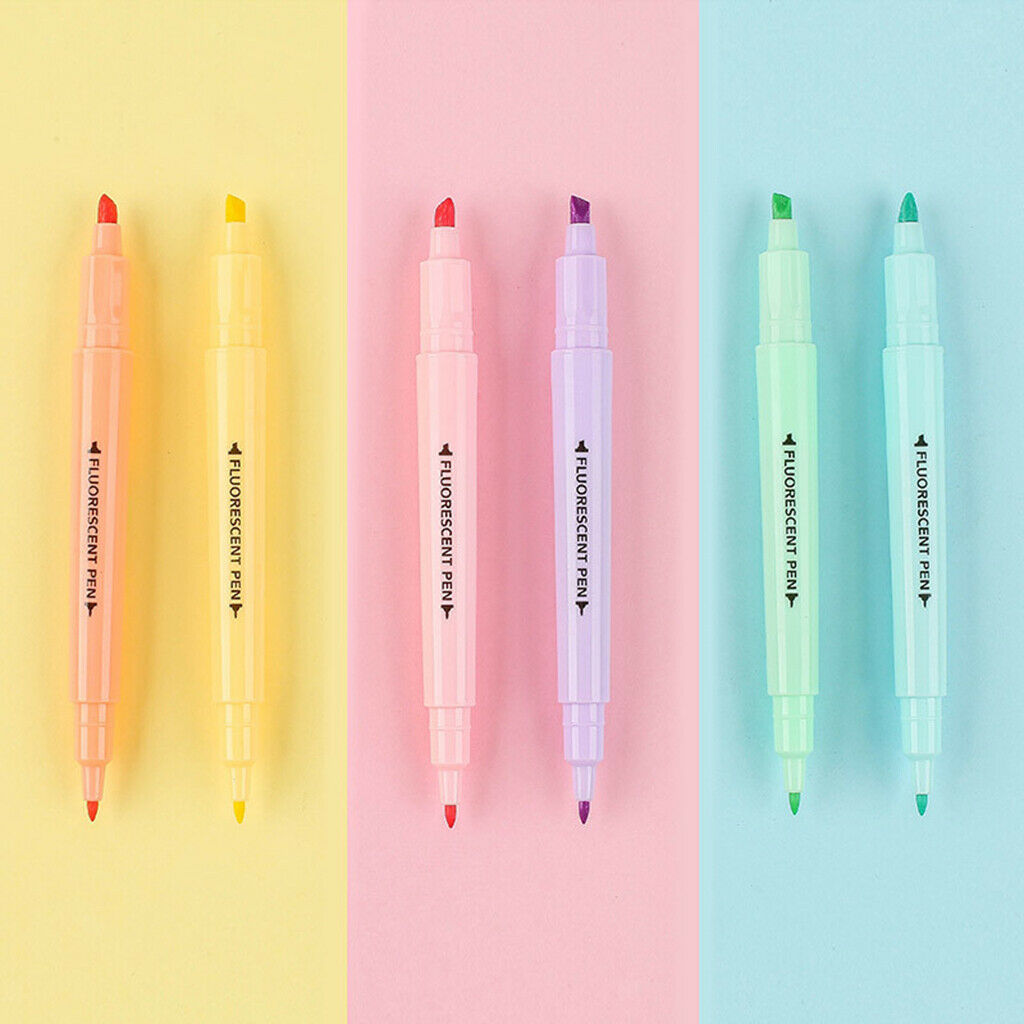 6 Pack Multicolor Supplies Marker Pens School DIY Art Making Highlighter