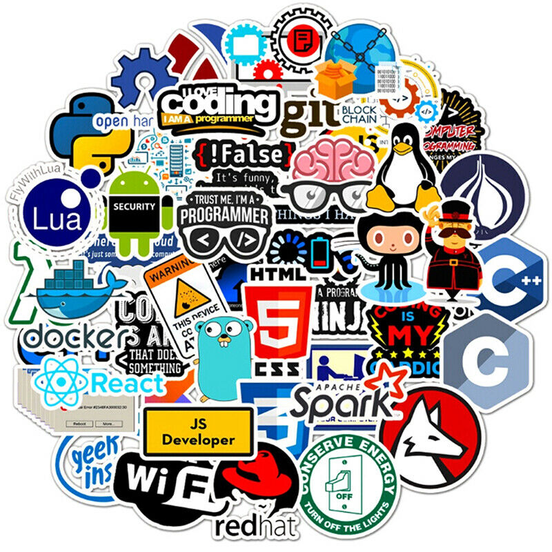 50Pcs Internet Java Stickers Programmer DIY Suitcase Laptop Guitar Car Dec _DD