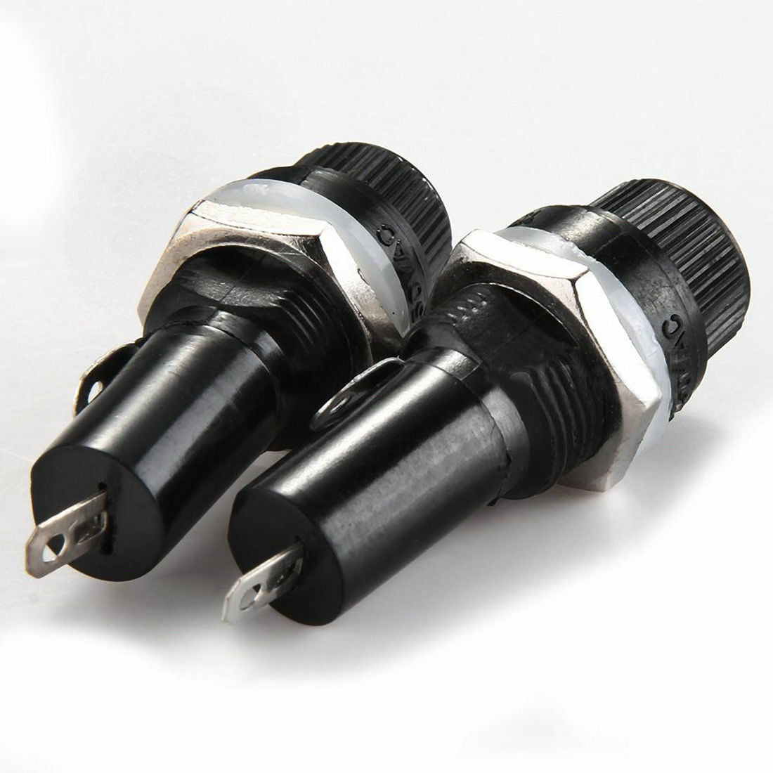 10PCS Black AC 15A 125V Screw Cap Panel Mounted 5 x 20mm Fuse Holder