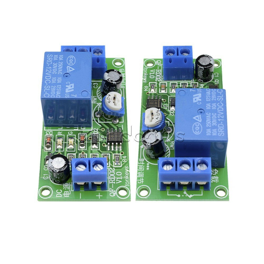 0-60 Second Delay Time Switch 1 Minute Adjustable DC12v NE555 Timer Relay Module