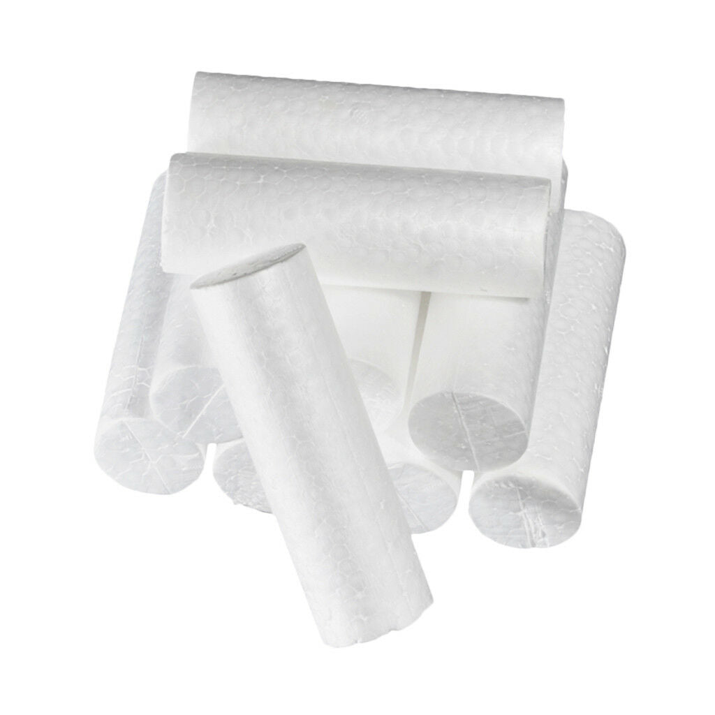 10x Blank Cylinder Shape Polystyrene Styrofoam Foam DIY Materials 14x4.5cm