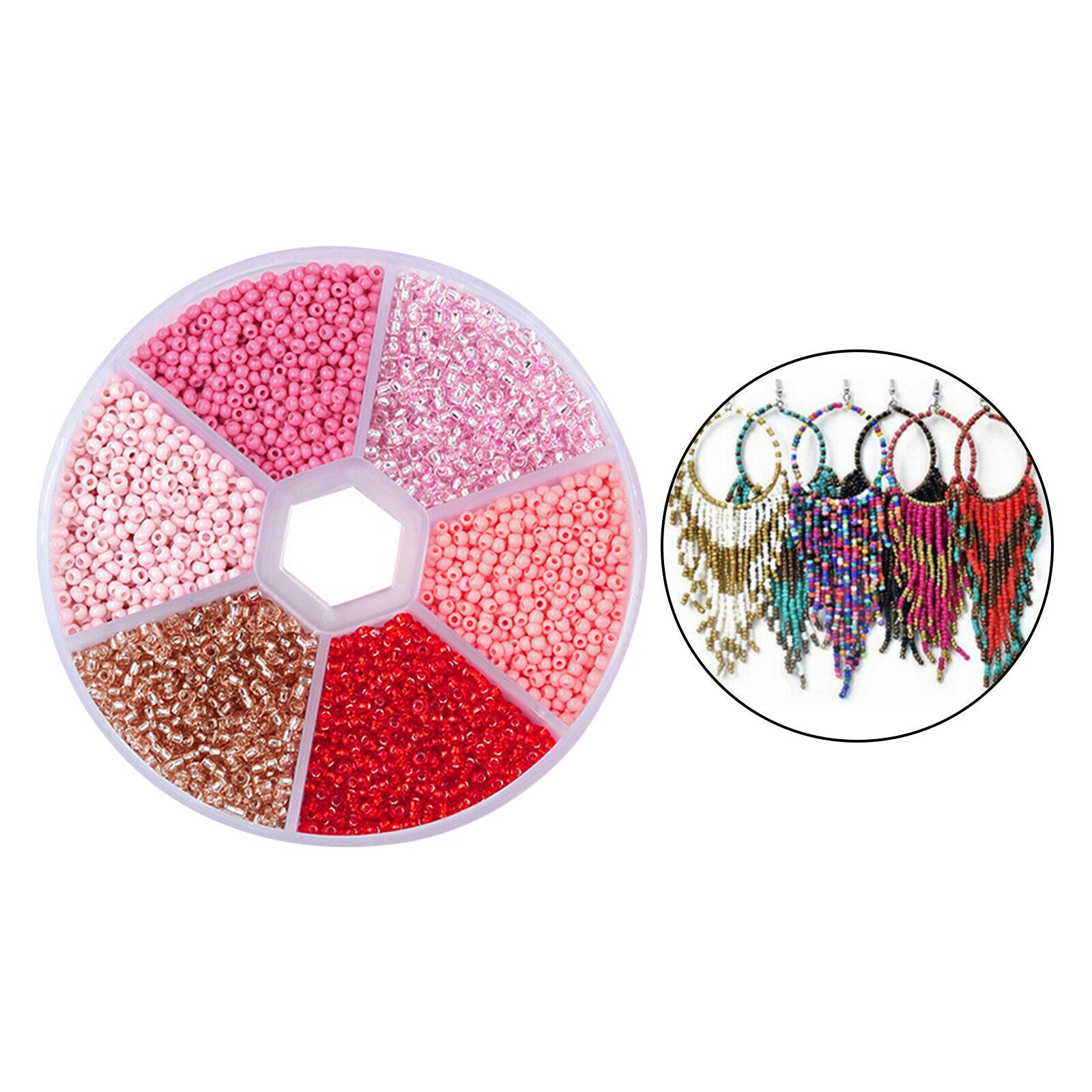 5700Pcs 2mm Loose Spacer Beads Spacers DIY Supplies Necklace Red Series