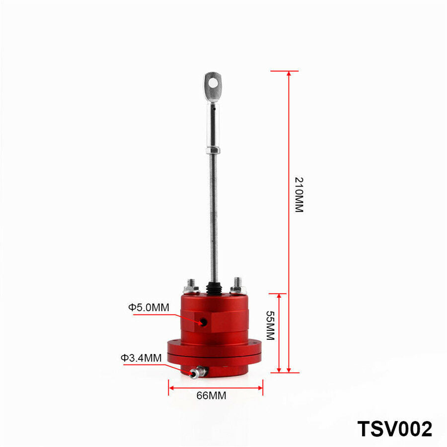 Universal Aluminum Alloy Red Turbo Adjustable Wastegate Actuator & Rod w/ Spring