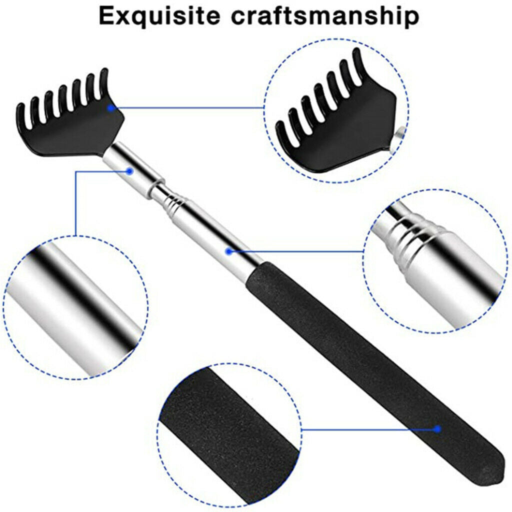2 Pack Extendable Back Scratcher Telescoping Stainless Steel Massager Home