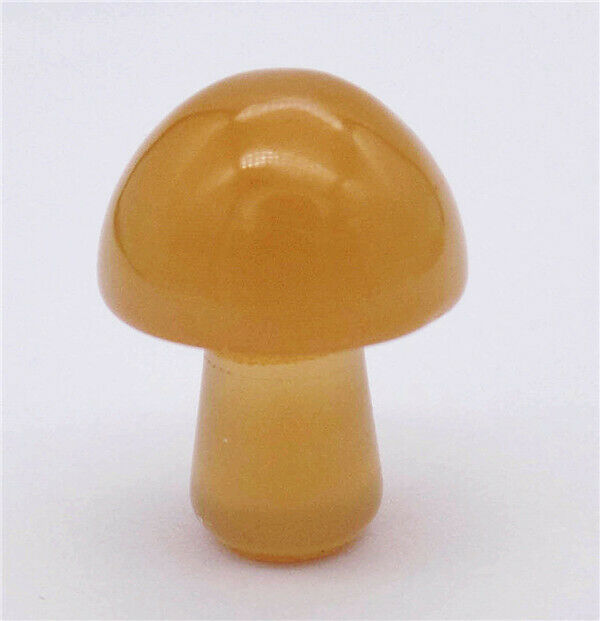 5Pcs 21x15mm Yellow Jade Carved Mushroom Massager Reiki Healing Decor HH7721