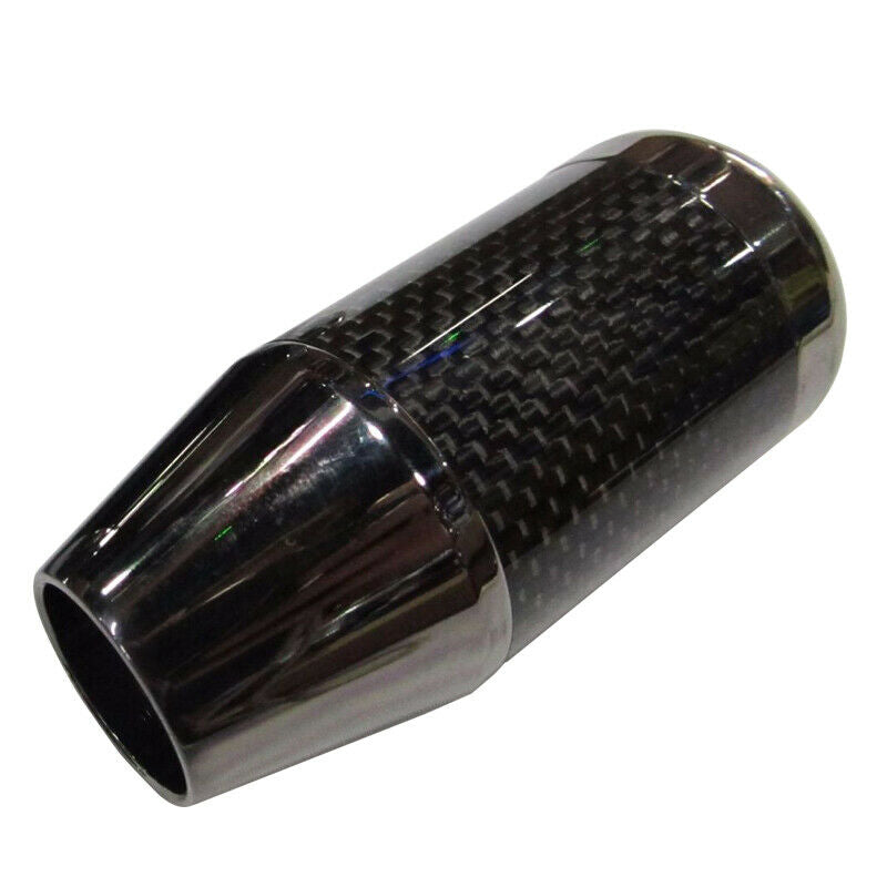 Real Carbon Fiber Car Gear Shift Knob w/ 3 Adapter Shifter Oval Type M10 M8x1.25