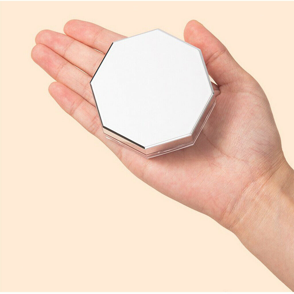 Mini Portable Makeup Face Powder Case Octangle Cosmetic Blush Eyeshadow Box Jar