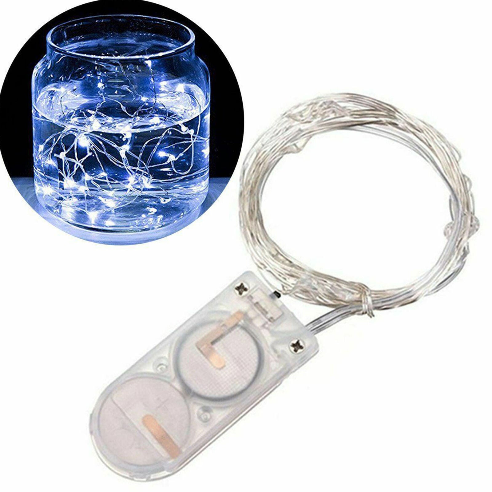 10 Pack 6.6ft 20 LEDs Battery Operated Mini LED Copper Wire String Fairy Lights