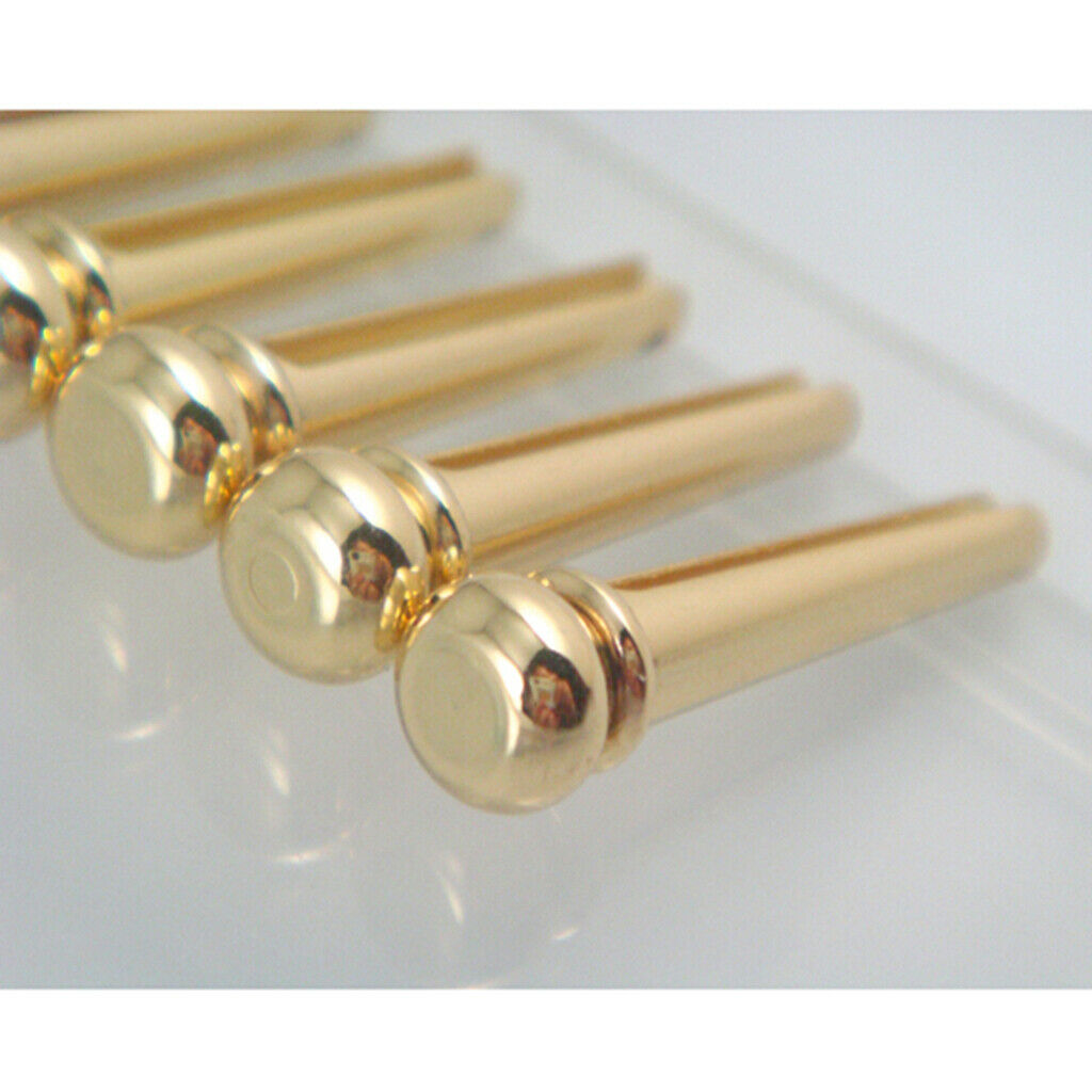 6pcs Brass Bridge Pins for Acoustic Guitar - Golden