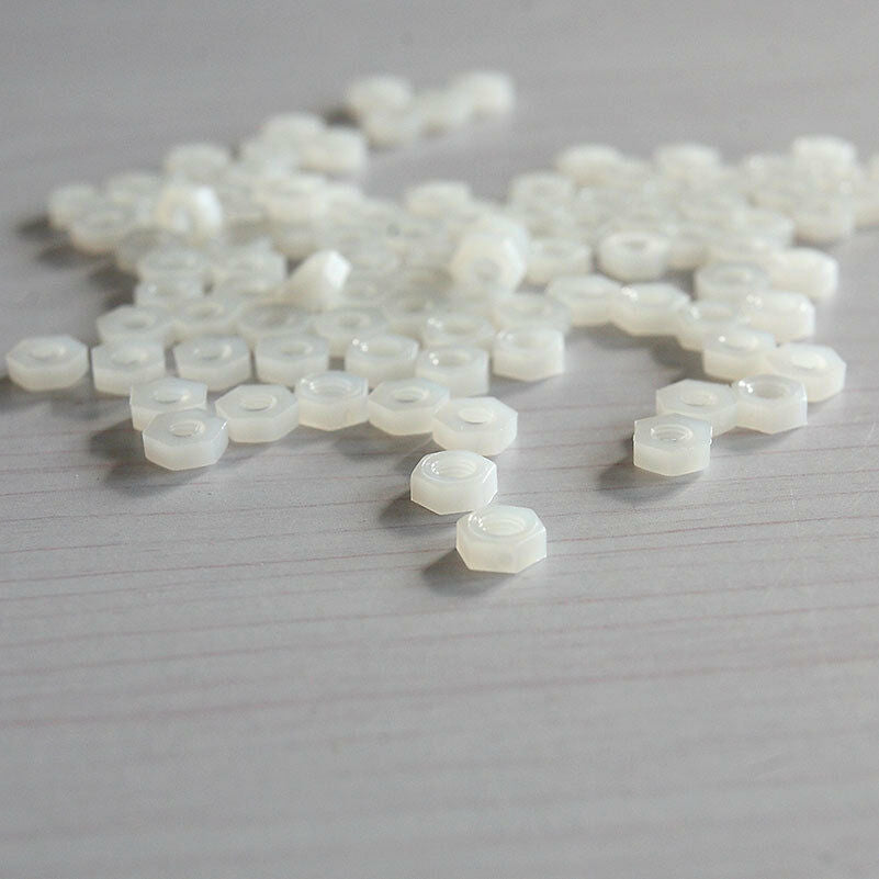 White Nylon Screw Nuts Hexagonal Standoff Spacer M3 Nut 100  aLSJCA