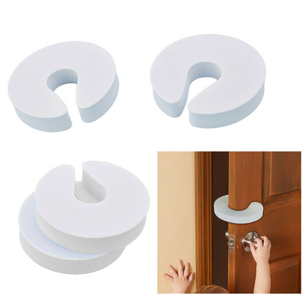 4Pcs Soft Reusable C Shaped Door Safety Finger Guards for Cabinet Drawer Door