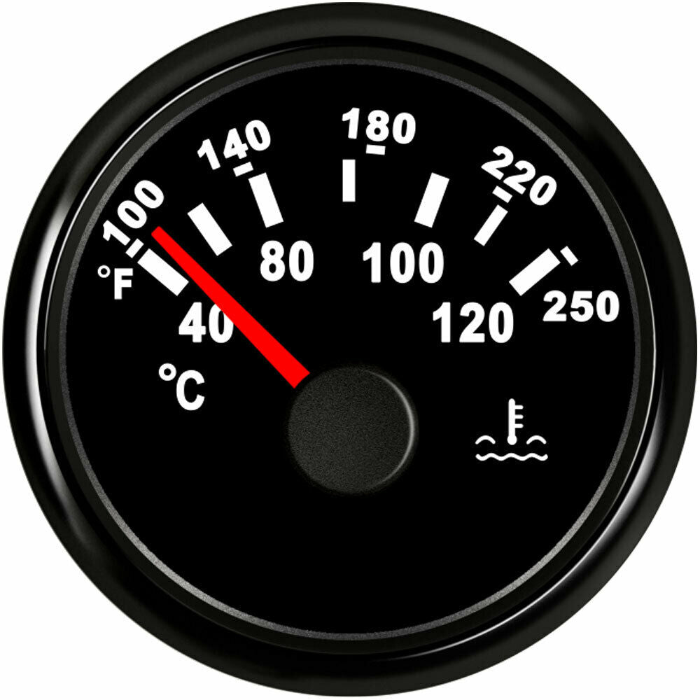 water temp gauge 100-250F 40-120C 287.4-22.4ohms 9-32V 52mm/2-1/16â€³ for car boat