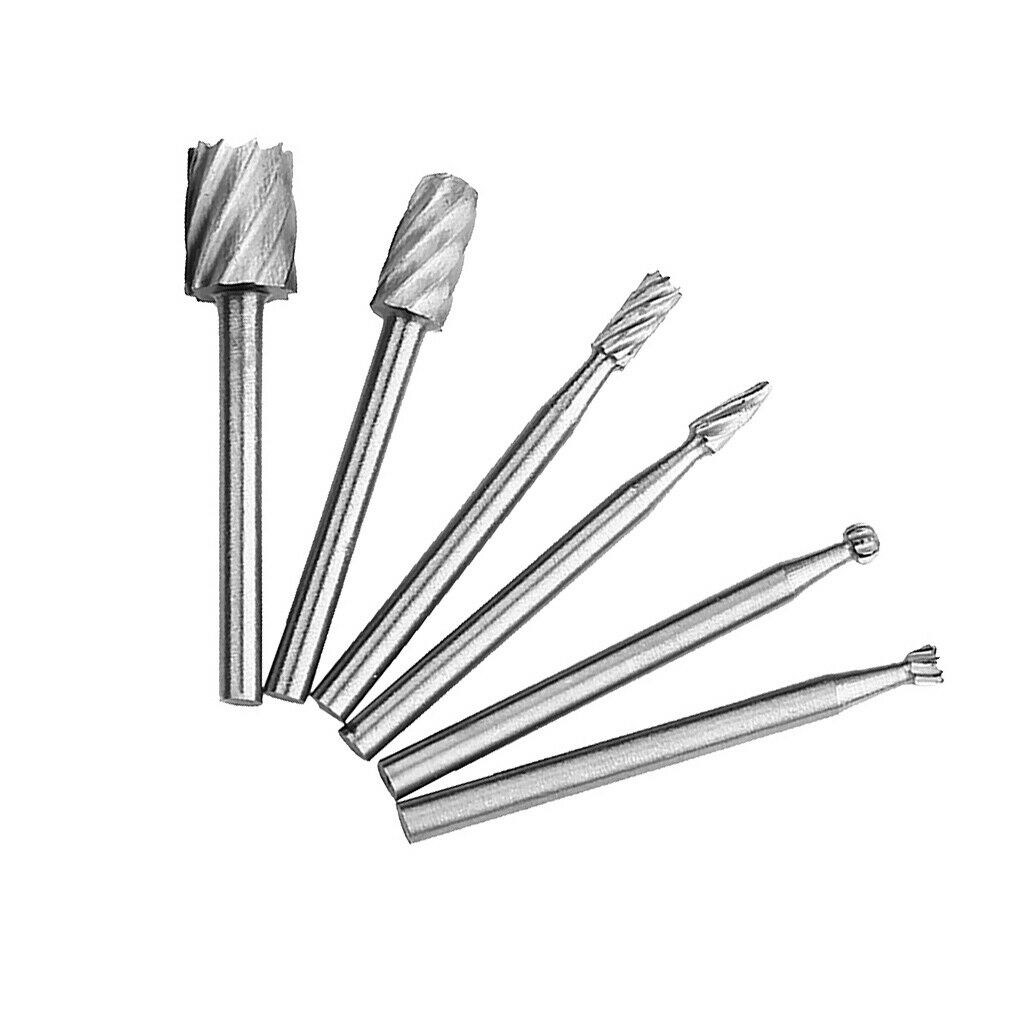 6pieces 1/8 "hss Router Bit Rotary Burr Set Milling Bit Cutting Shaft Tool