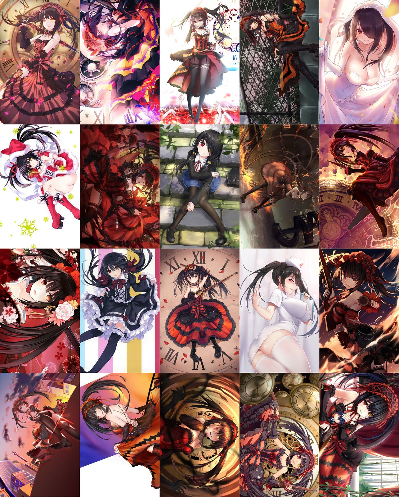 20 cards Date A live Tokisaki Kurumi Card Paster Card Stickers
