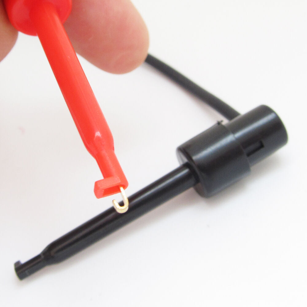 10pcs 1Meter 4mm Banana Plug to Large Test Hook Clip Multimeter Silicone Cable