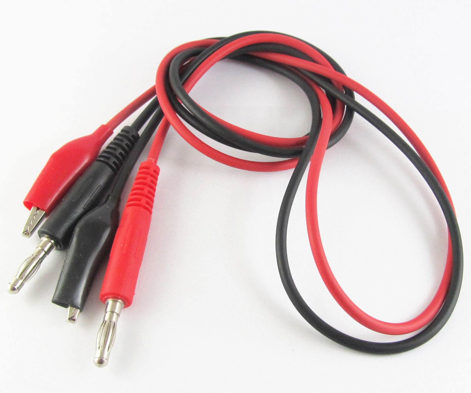 4pairs 0.8M/2.6ft 4mm  High Quality Test Cable Banana plug to Alligator Clip