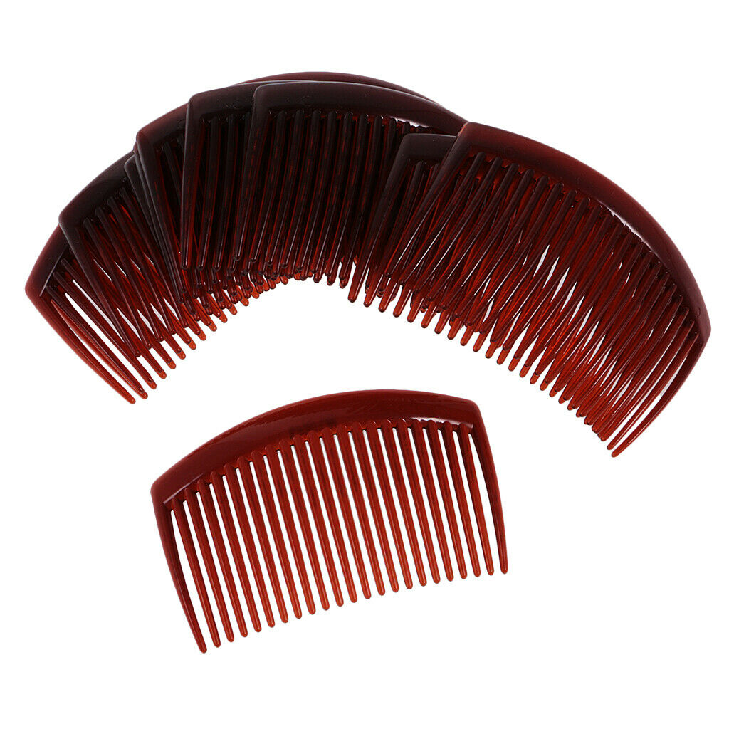12 pieces Women Plastic Hair Comb Clip Slide Hairpin Hair Accessories Coffee