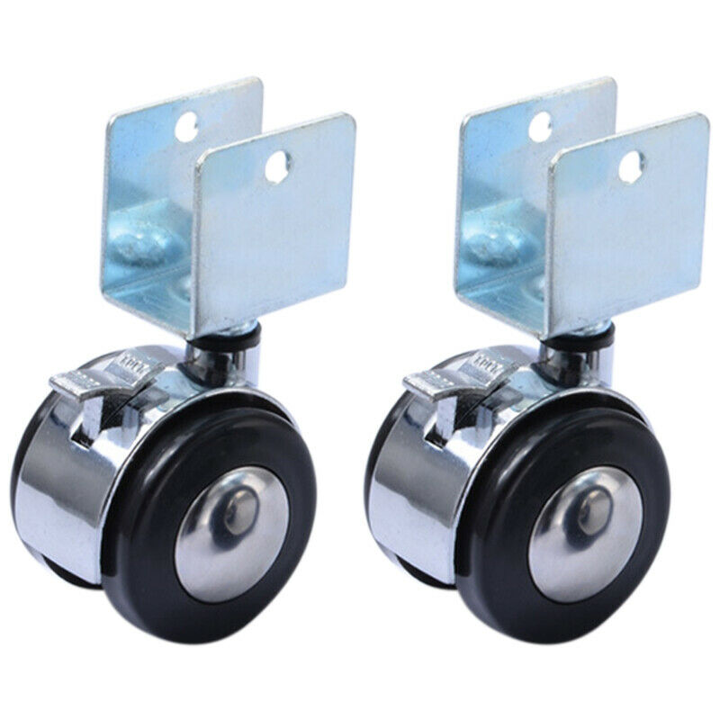 4Pcs 2 Inch Crib Casters Cabinet Clamp with Brake Wheels Nylon Furniture HardwF9