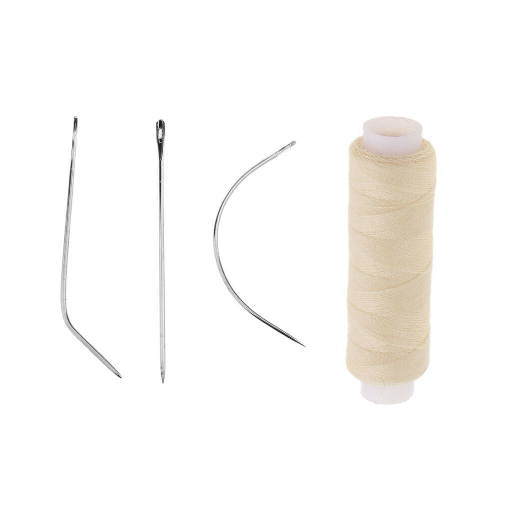 12 Pcs Hair Extension Weave/Hair Track Sewing Weft Thread with Free Needles