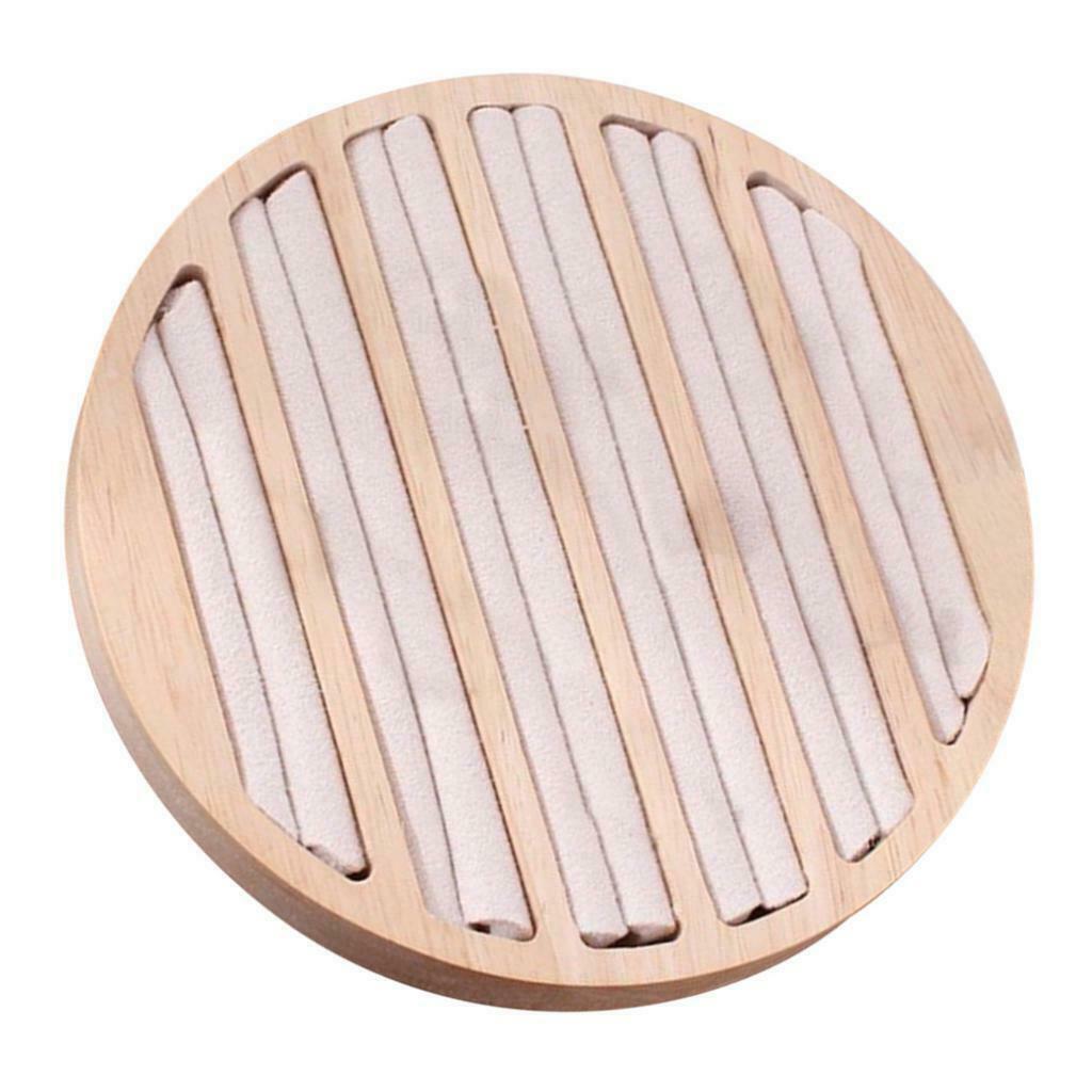 2X Round Ring Display Tray Holder for Shop Retail Commercial Use beige velvet