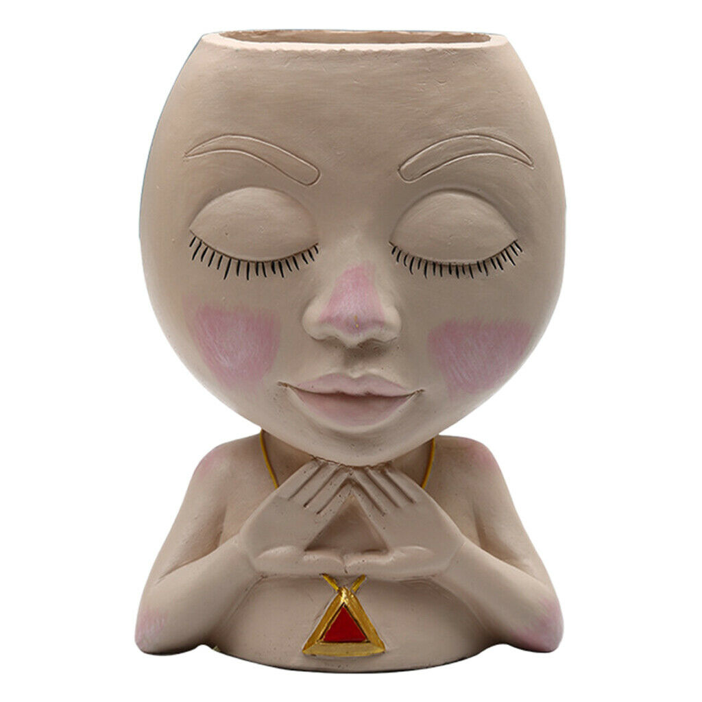 Nordic Portrait Planter Statue Flower Pot Holder Vase Office Ornament Decor