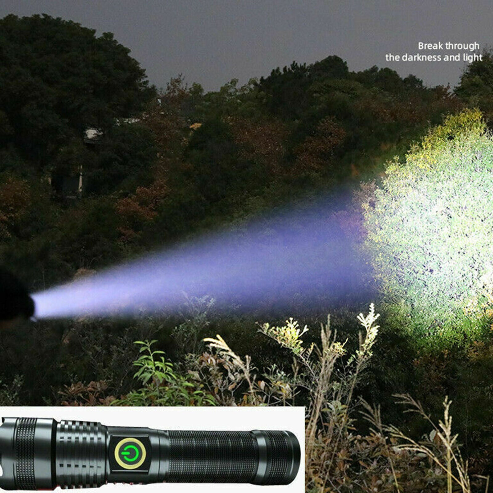 Rechargeable 1000000 Lumens XHP70 Most Powerful LED Flashlight USB Zoom Torch