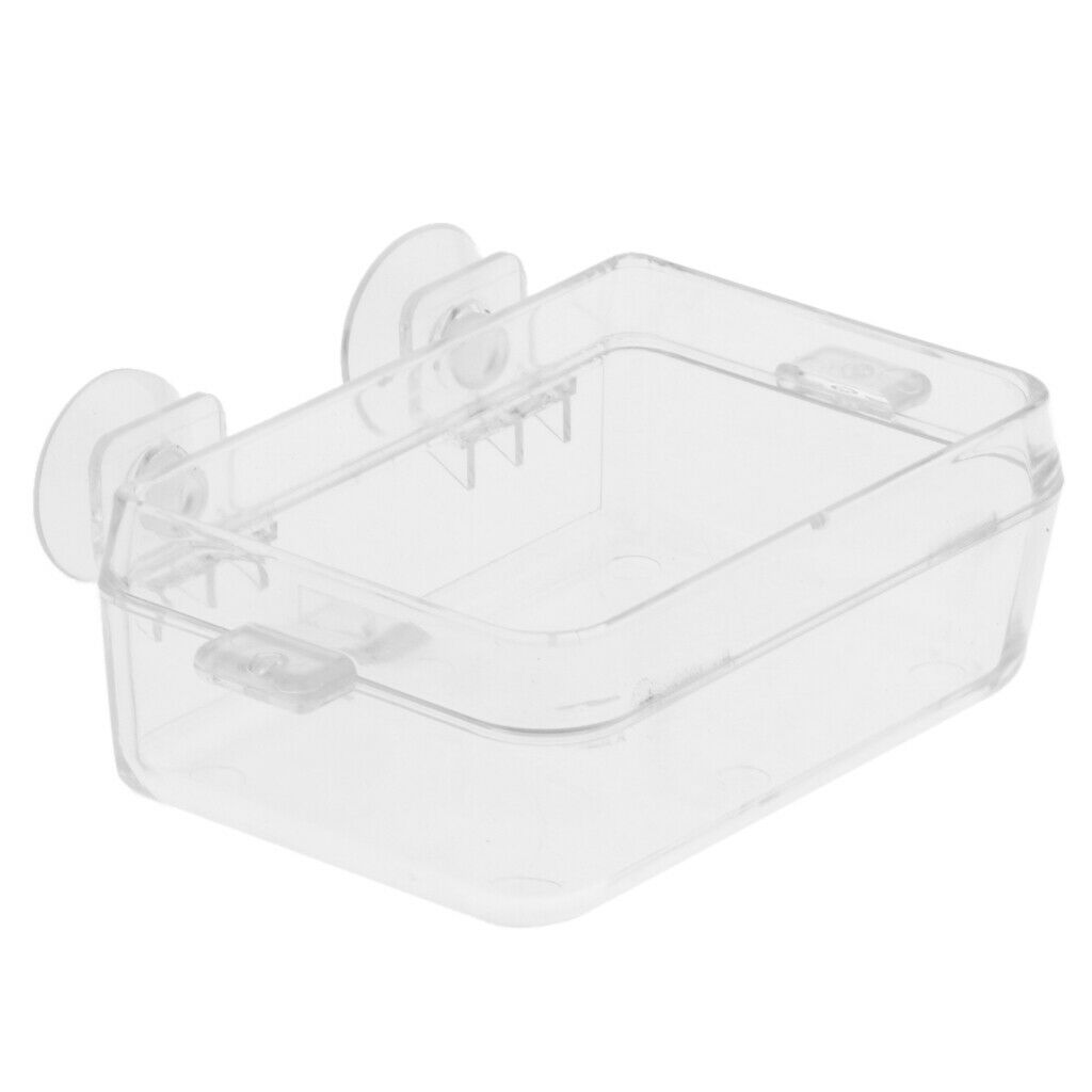 Plastic Transparent Gecko Reptile Water Dish Food Bowl Anti-escape 8.5x6cm