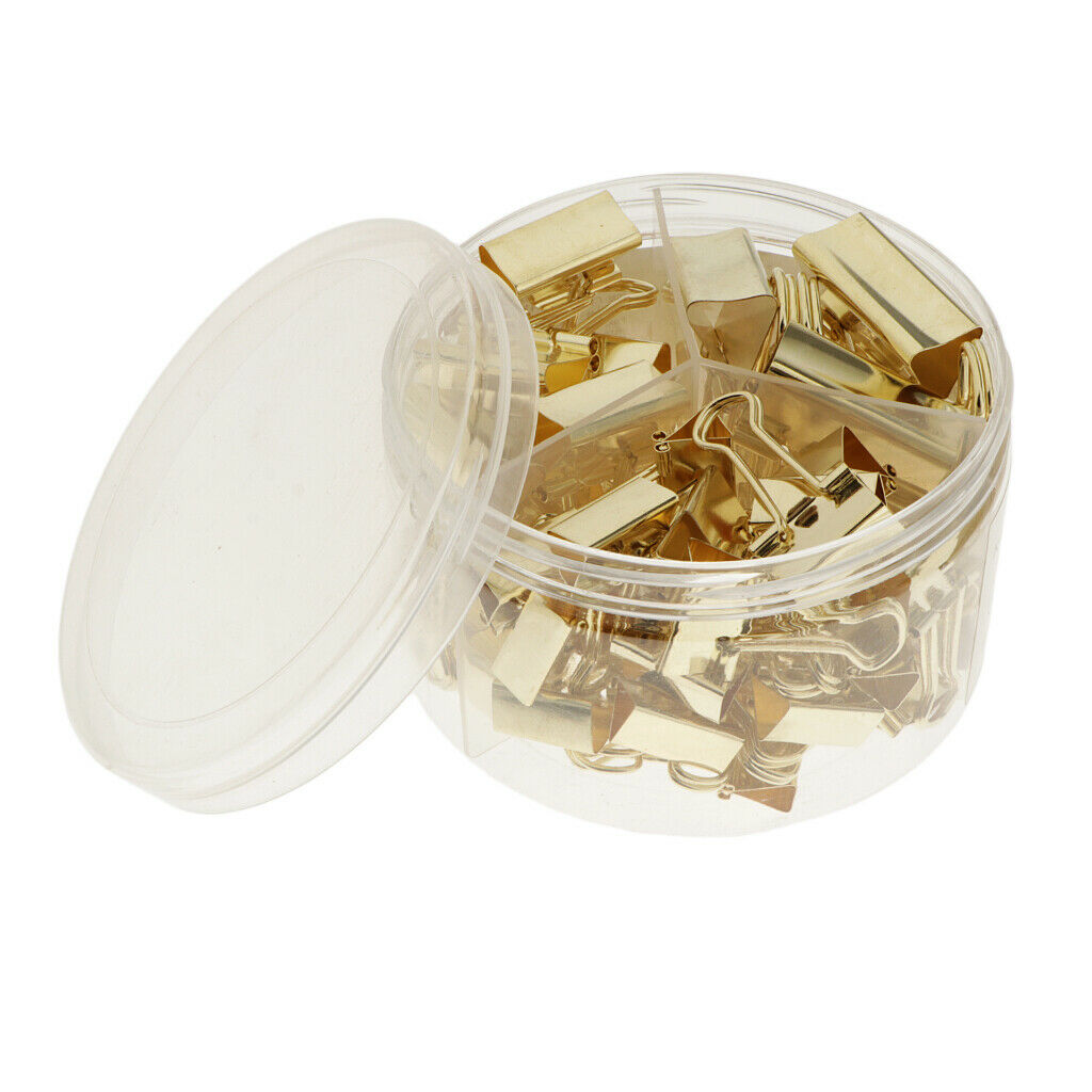 84Pcs 2Color Metal Binder Clips Paper Clamps Assorted Set Re-Usable Premium