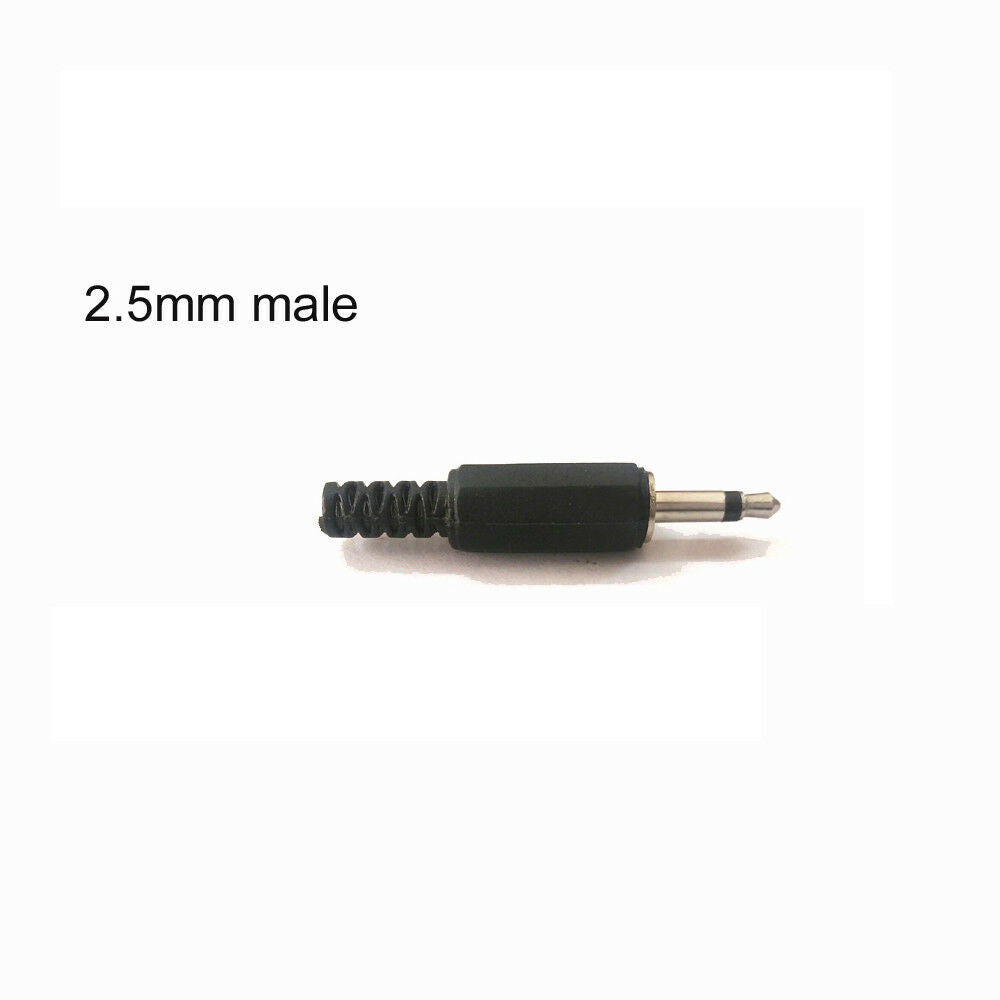 2.5mm 2 Pole Mono Audio Male Plug Jack Adaptor Connector Solde Repair