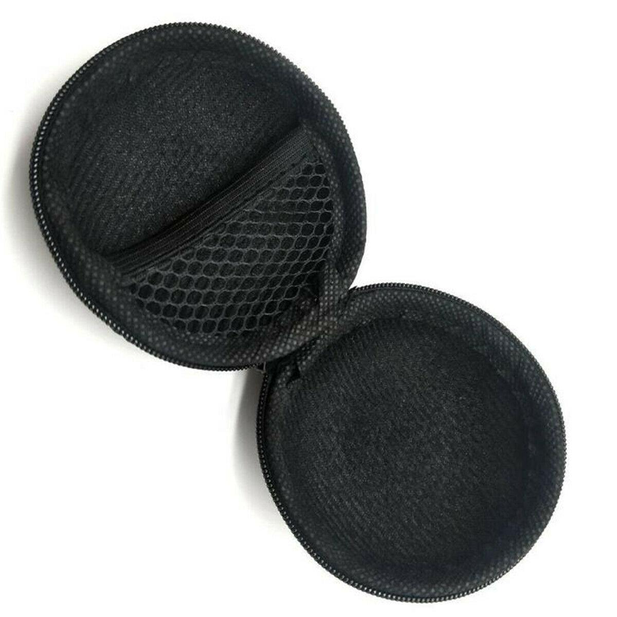 Black Portable Zipper Travel Round Watch Case Holder for  Wristwatch Protection