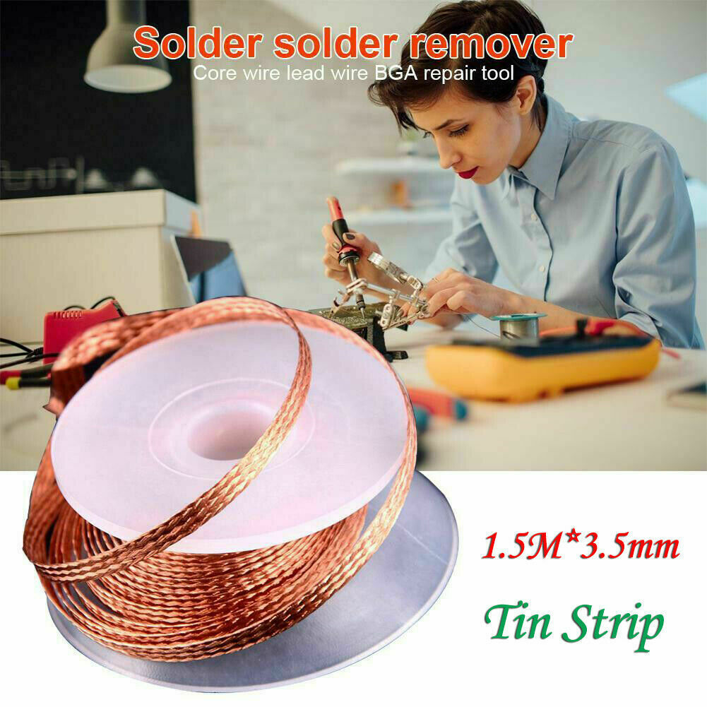 3.5mm 1.5M Desoldering Braid Solder Remover Wick Copper Spool Wire Useful Tools