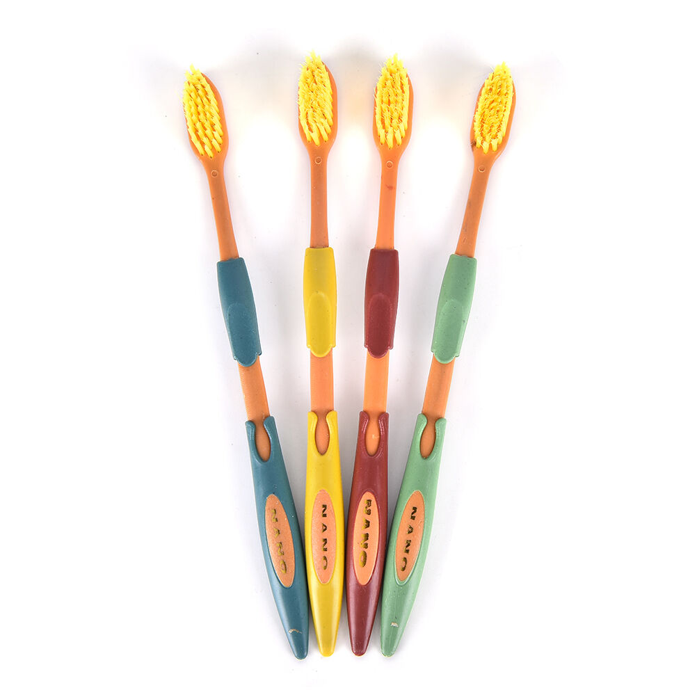 4 Pcs Double Soft Bamboo Charcoal Nano Brush Home Oral Care Toothbrushes .l8