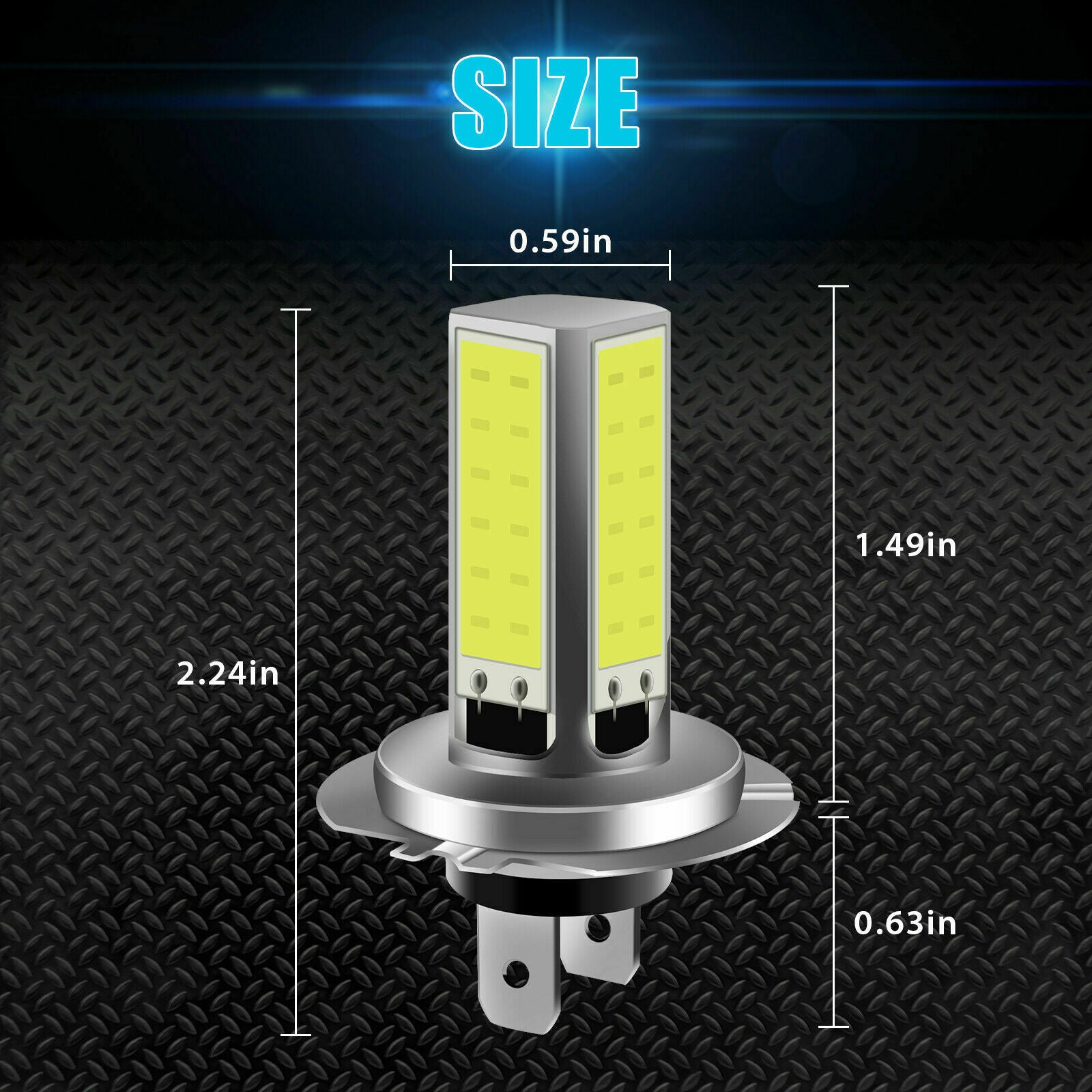 2x H7 COB LED Headlight Bulbs Kit High Low Beam 6000LM Super Bright 6000K White