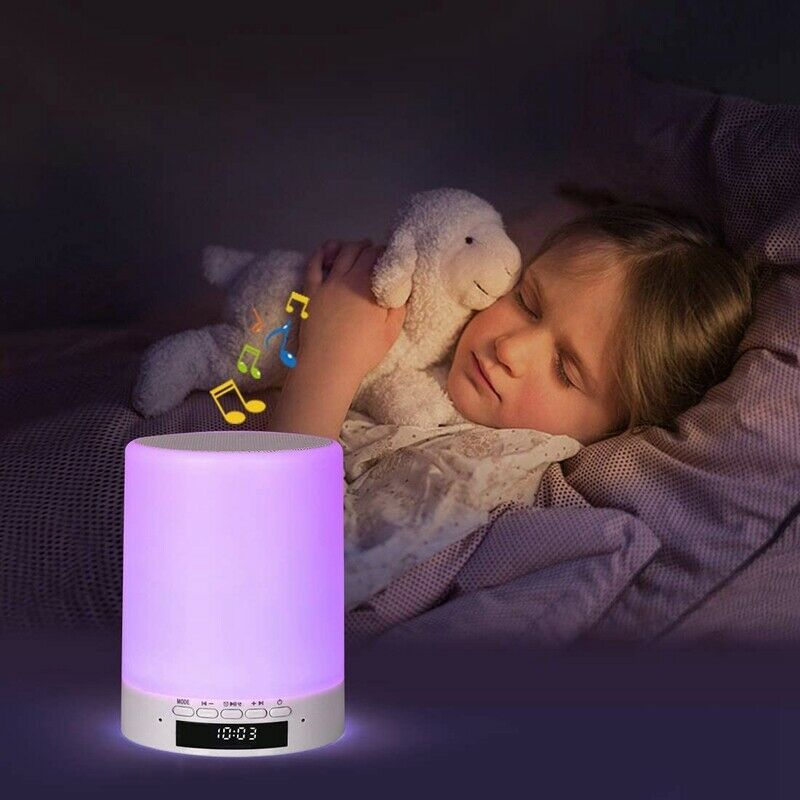 Bluetooth Speaker Night Lights,Press Discoloration LED Light,Smart Alarm ClockD9