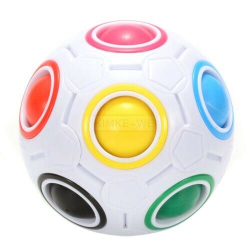 White Rainbow Magic Ball Plastic Speed Cube Twist Puzzle Toys for Kids Gift
