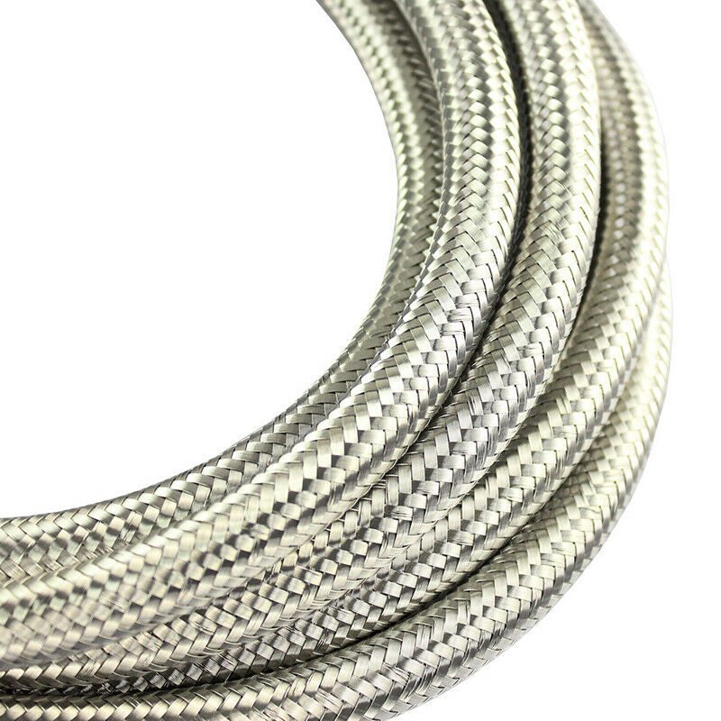 1M Length 10AN Car Oil Cooler Stainless Steel Braided Oil Fuel Line Hose Tube