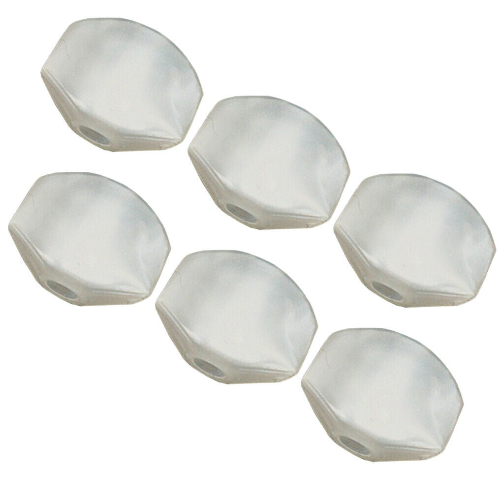Durable 6 Pieces Plastic White Machine Heads Caps Buttons DIY for