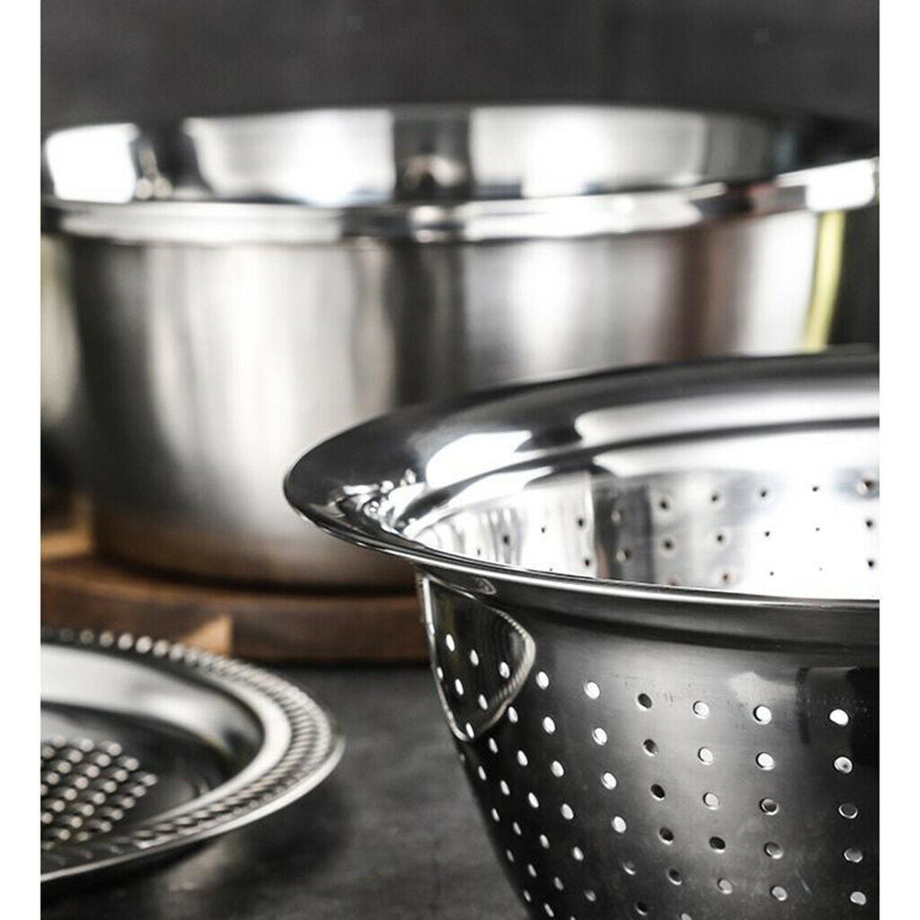 Kitchen Sink Drain Basket Basin Stainless Colander Bowl with Vegetable Grater