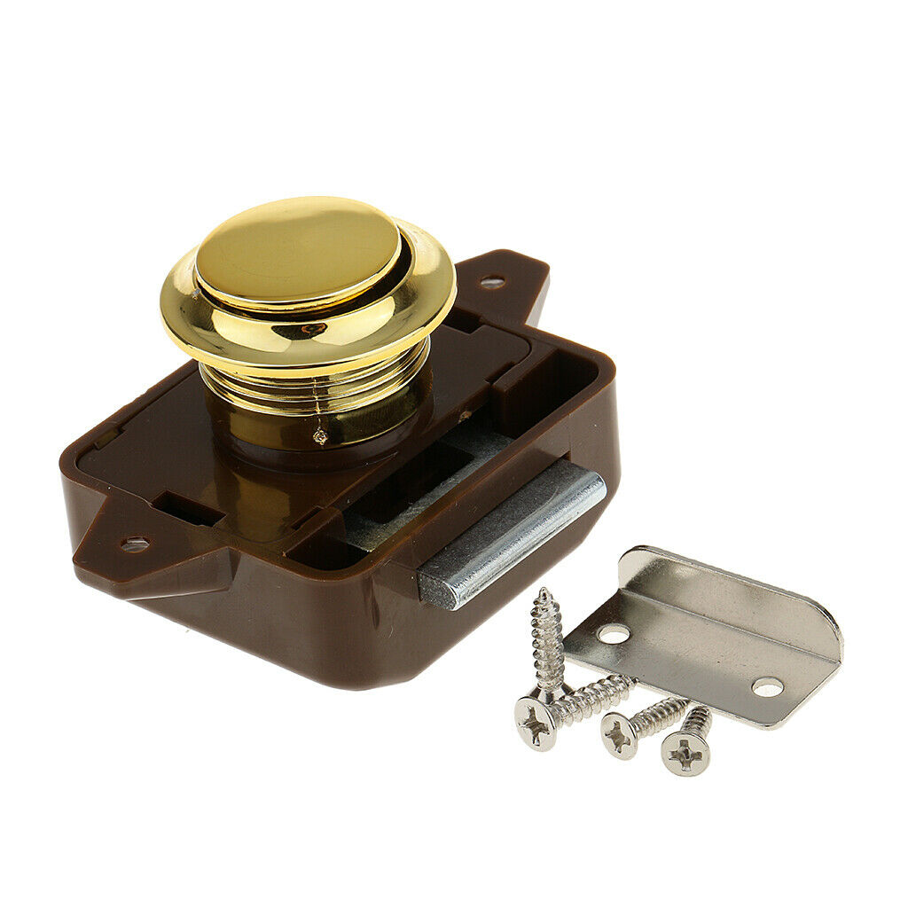 3x Push Button Drawer Cupboard Door Latch Latch Latch Tool Caravan Motorhome