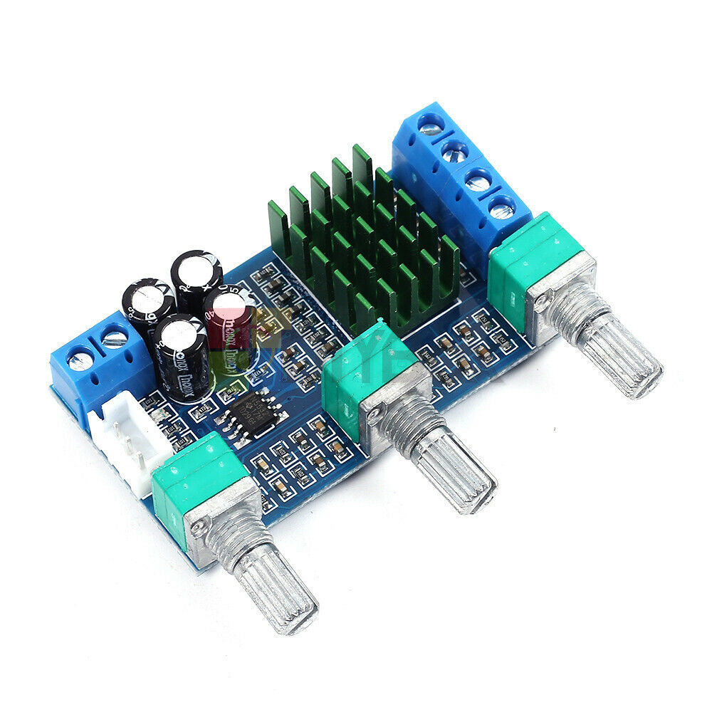 TPA3116D2 DC 12V 24V 80Wx2 Dual Channel Digital Treble Bass Pre Amplifier Board