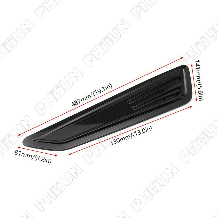 2x Black Car Hood Vent Bonnet Cover Decorative Air Flow Intake Trim Universal