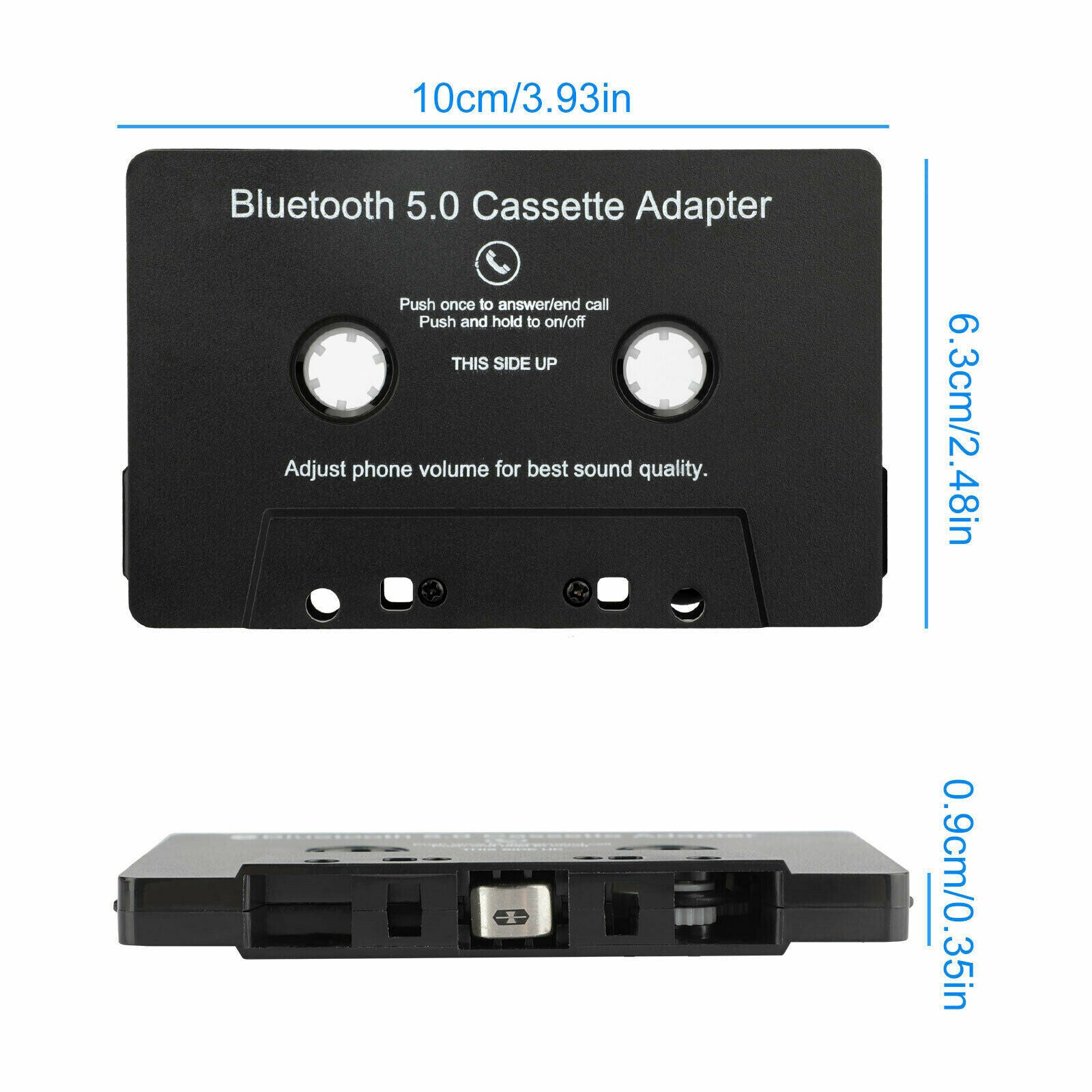 Cassette to Aux Adapter with Built-in Battery Smartphone Cassette Adapter