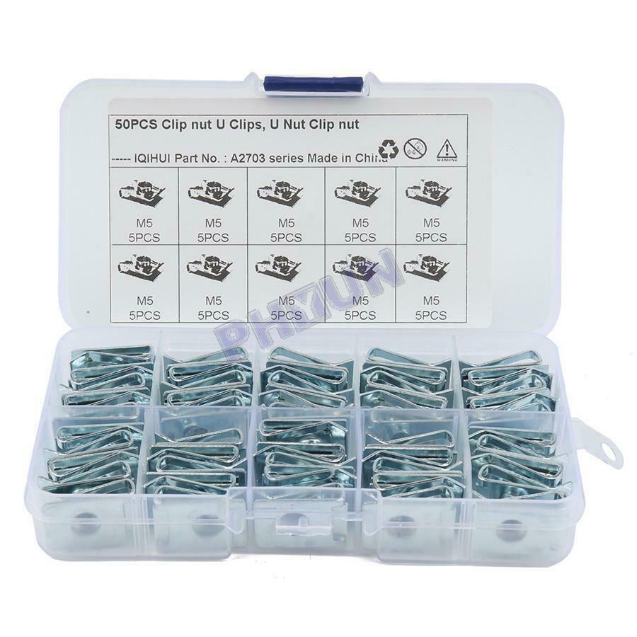 50Pcs M5 Car Spire Clips Lug Nuts Chimney U Nuts Fixings Panel Speed Fasteners