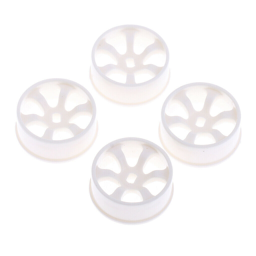 Pack of 4 1:28 White RC Wheel Rims for WLtoys K989 Drift Car Upgrade Parts