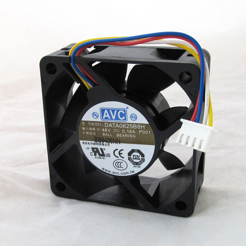 10x AVC DC Ball Cooling Fan DATA0625B8H 60x60x25mm 6025 48V 0.16A 4pin Connector