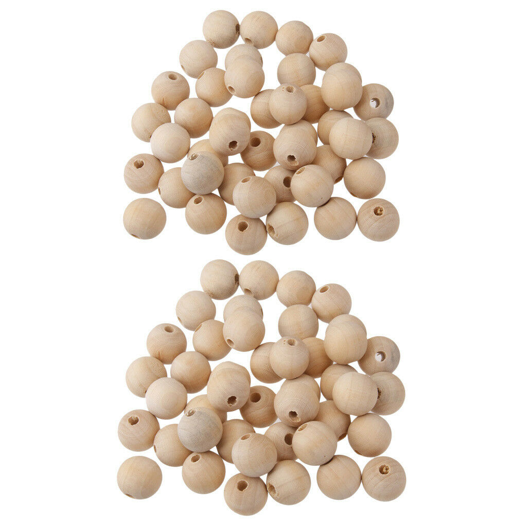 100pcs 6&8MM Round Wood Beads Wood Ball Unfinished Wooden Beads Teething DIY