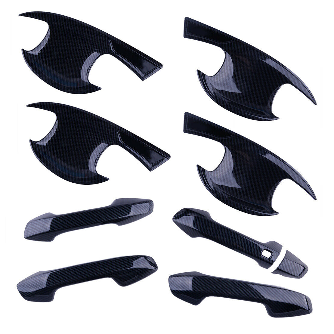 Carbon Fiber Look Door Handle + Bowl Cover Fit For Kia Forte K3 Cerato 2019 2020