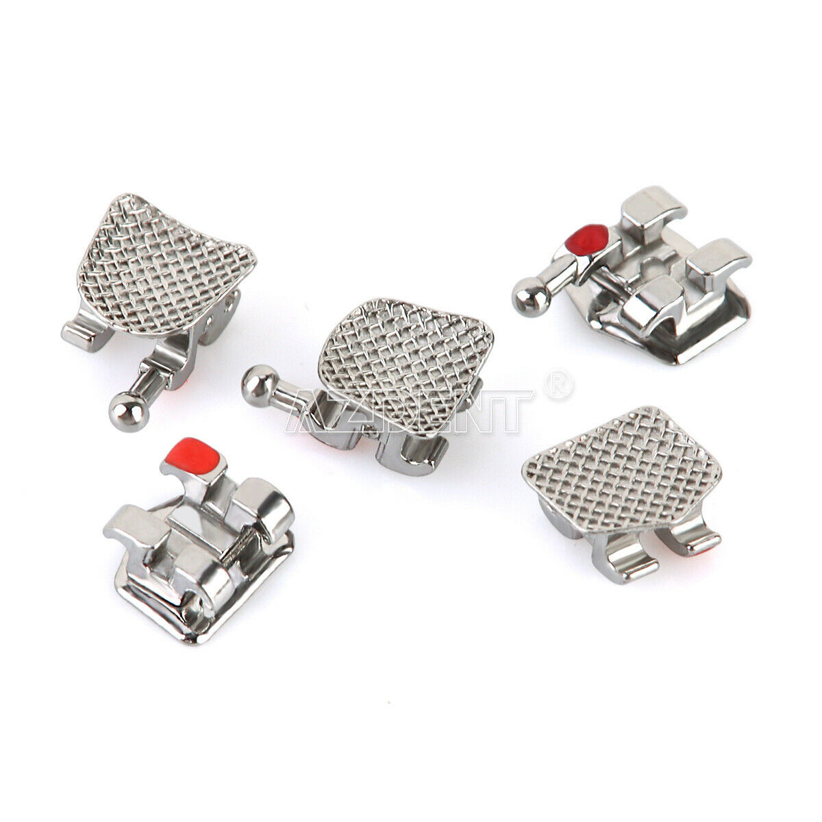 20 X AZDENT Dental Orthodontic Brackets Standard MBT Slot.022 Hooks 345 Metal