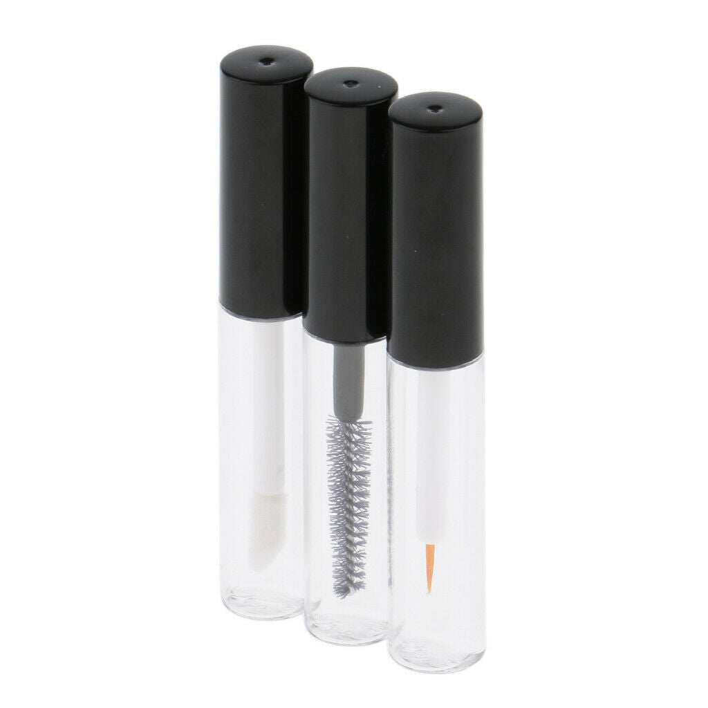 3 Travel Plastic Eyelash Mascara Growth Liquid Lip Stain Eyeliner Tubes 4ml