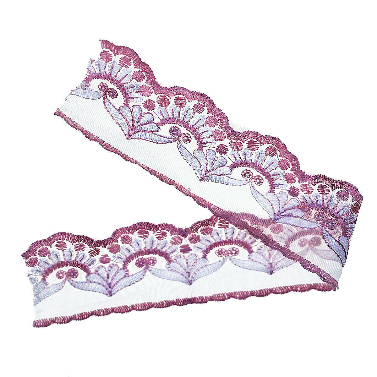 2 Yards Embroidery Lace Trim Flower Tulle Ribbon DIY Clothing Dress Sewing 6.3cm